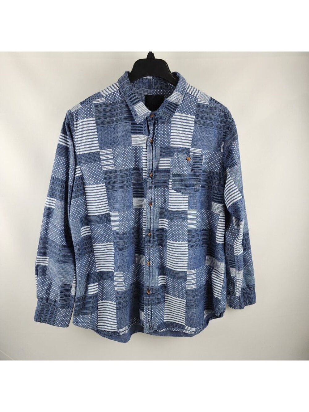 Decibel Shirt Mens XXL Blue Multi Abstract Button Up